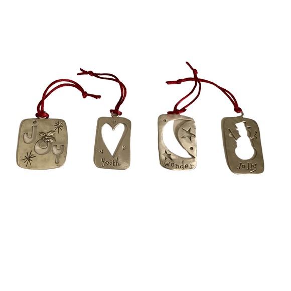 NWT Seagull Pewter Christmas Tree Ornaments Joy Wonder Faith Jolly Gift - Picture 2 of 11